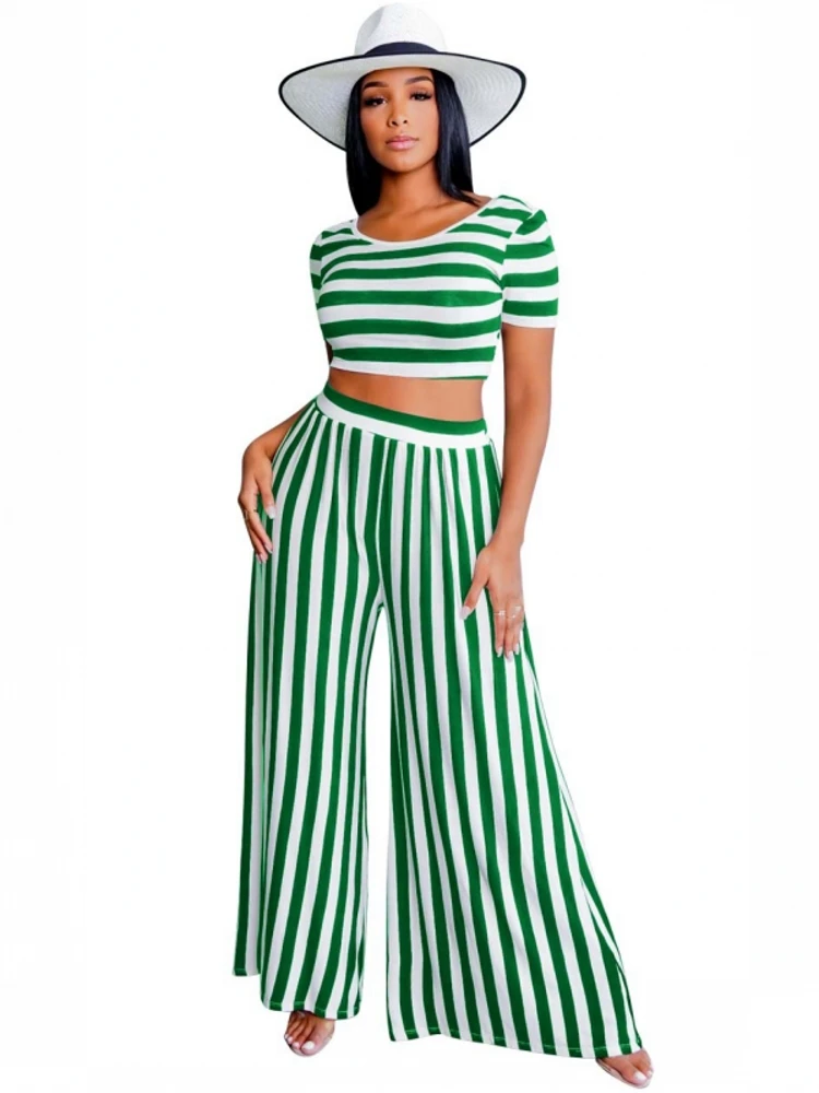 2 Two Piece Set Stripe Short Sleeve T-shirt Crop Tops And Pant Suits Summer Autumn Women Set Sheath Matching Fashion Outfit
2 Two Piece Set Stripe Short Sleeve T-shirt Crop Tops And Pant Suits Summer Autumn Women Set Sheath Matching Fashion Outfit