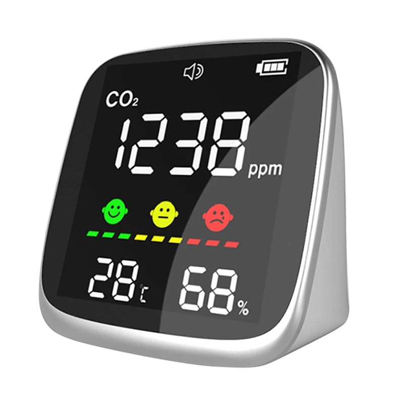 Indoor CO2 Meter Air Quality Monitor Alarm LCD Digital Carbon Dioxide Temperature Humidity Detector NDIR Sensor Analyzer 
Indoor CO2 Meter Air Quality Monitor Alarm LCD Digital Carbon Dioxide Temperature Humidity Detector NDIR Sensor Analyzer