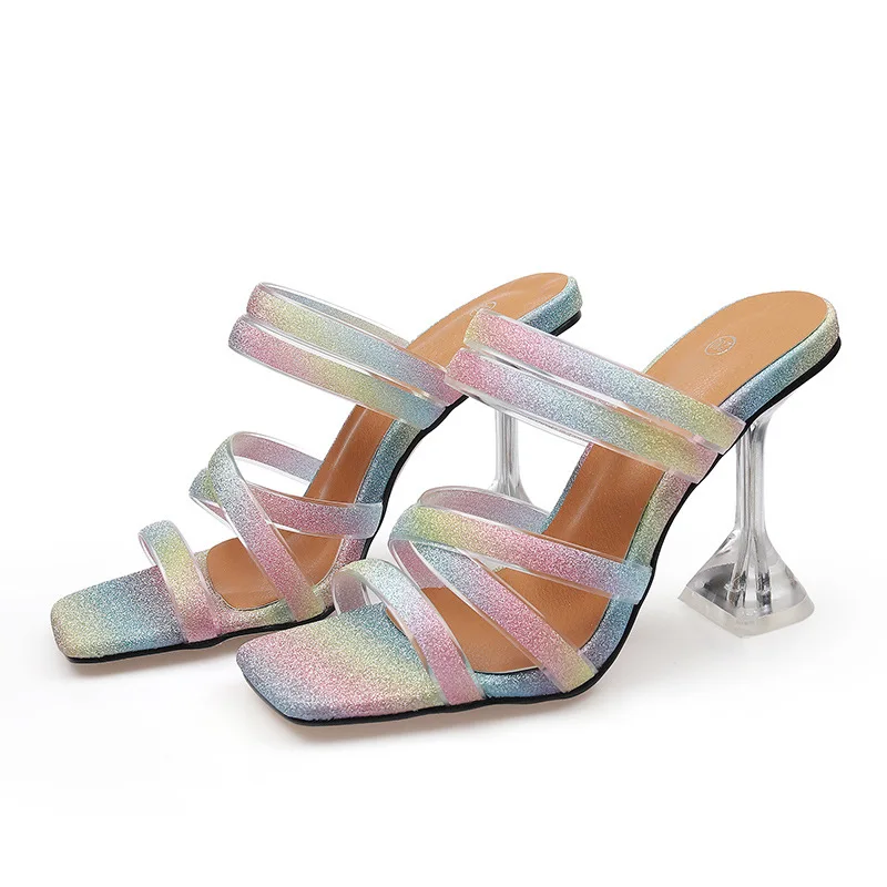 Women Summer Sexy Crystal Wear Slippers Large Size 35-46 Women Slippers Square Head Candy Color Horizontal Slippers
Women Summer Sexy Crystal Wear Slippers Large Size 35-46 Women Slippers Square Head Candy Color Horizontal Slippers