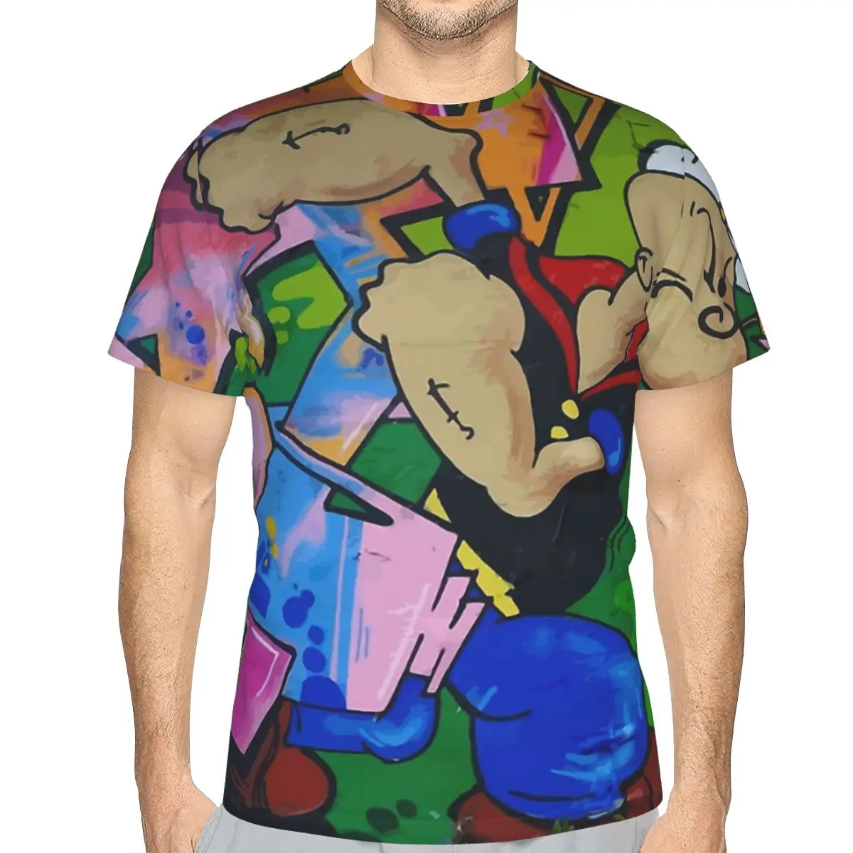 Graffiti Street Art Polyester TShirts Popeye The Sailor Man Cartoon Male Harajuku Streetwear Thin T Shirt Round Neck
Graffiti Street Art Polyester TShirts Popeye The Sailor Man Cartoon Male Harajuku Streetwear Thin T Shirt Round Neck