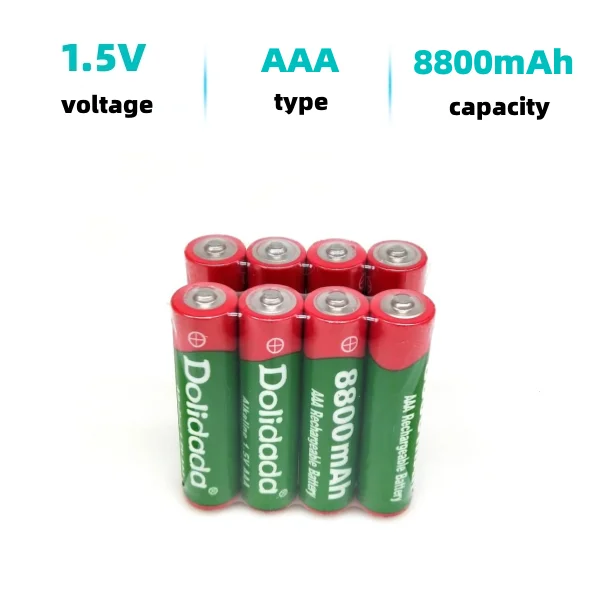 Dolidada AAA 1.5V 8800mAh Rechargeable Battery for LED Lamps, Toys, MP3 and Other Household Appliances,
Dolidada AAA 1.5V 8800mAh Rechargeable Battery for LED Lamps, Toys, MP3 and Other Household Appliances,