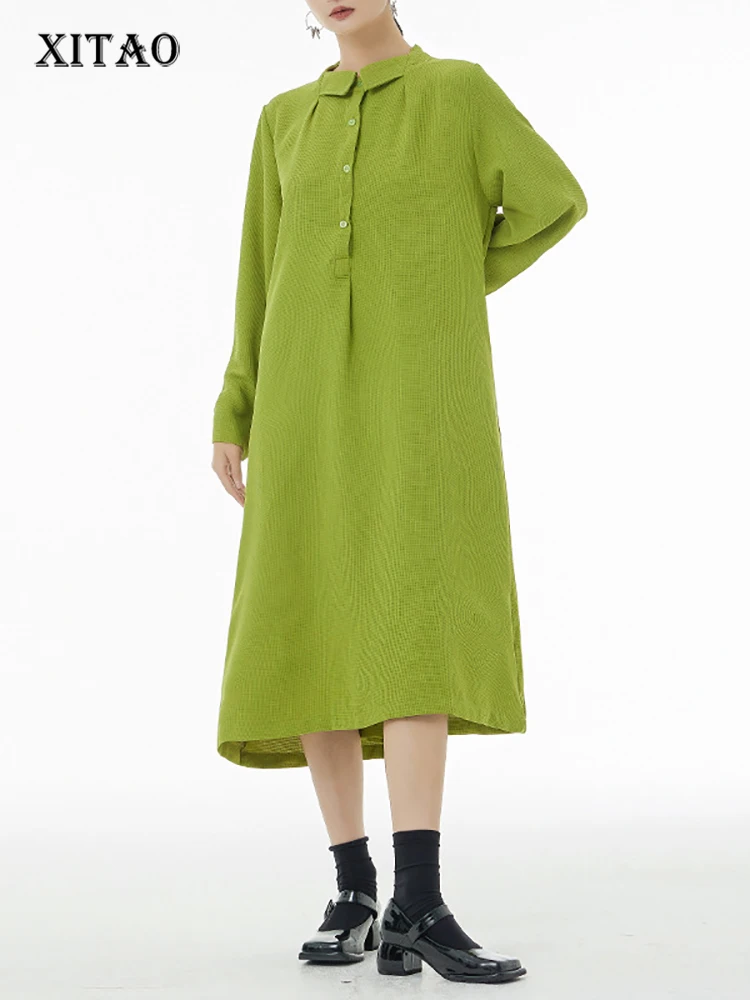 Женское платье с воротником-стойкой XITAO, свободное Повседневное платье с длинными рукавами, однотонное летнее платье SMH1938
Женское платье с воротником-стойкой XITAO, свободное Повседневное платье с длинными рукавами, однотонное летнее платье SMH1938