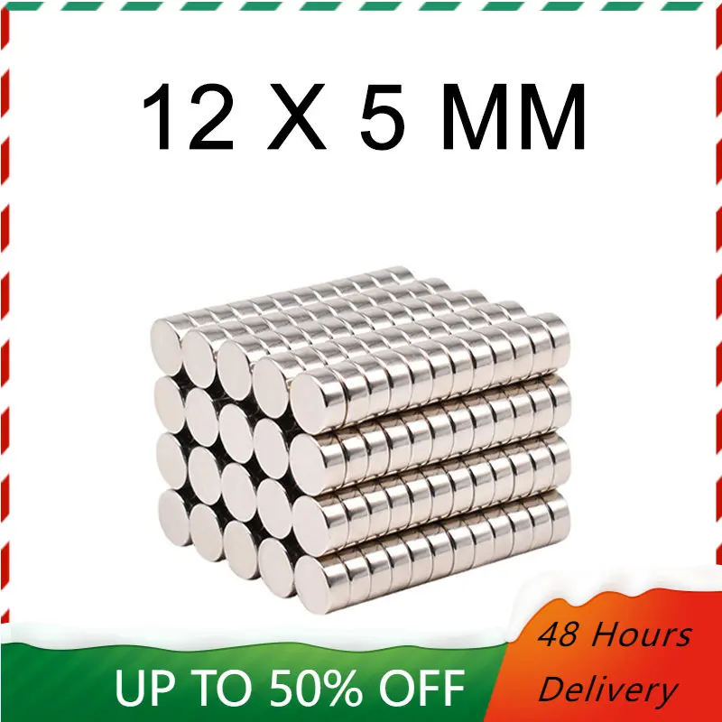 

5/10/15 Pcs 12x5mm Super Strong Round NdFeB Neodymium Magnet Rare Earth Magnet N52 Fridge Magnets imanes Permanent Magnetic Disc