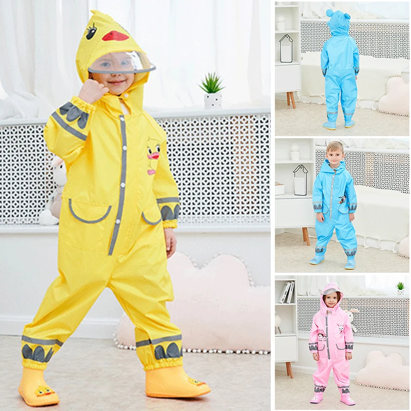 Cartoon Rain Coat for Kids One Piece Rain Suit with Zipper & Buckle Closure Unisex Adjustable Waist Elastic Cuff YN17 
Cartoon Rain Coat for Kids One Piece Rain Suit with Zipper & Buckle Closure Unisex Adjustable Waist Elastic Cuff YN17