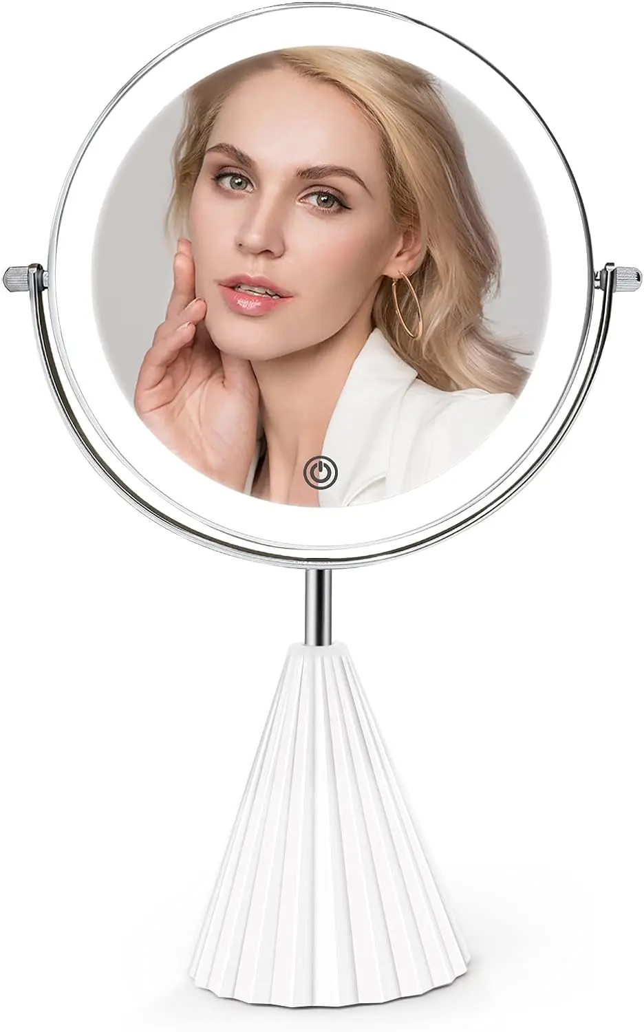 Makeup Vanity Mirror with Magnification, Rechargeable 10X Magnifying Makeup Mirror with 3 Color Lighting, 8 inch Double Sided Li
Makeup Vanity Mirror with Magnification, Rechargeable 10X Magnifying Makeup Mirror with 3 Color Lighting, 8 inch Double Sided Li