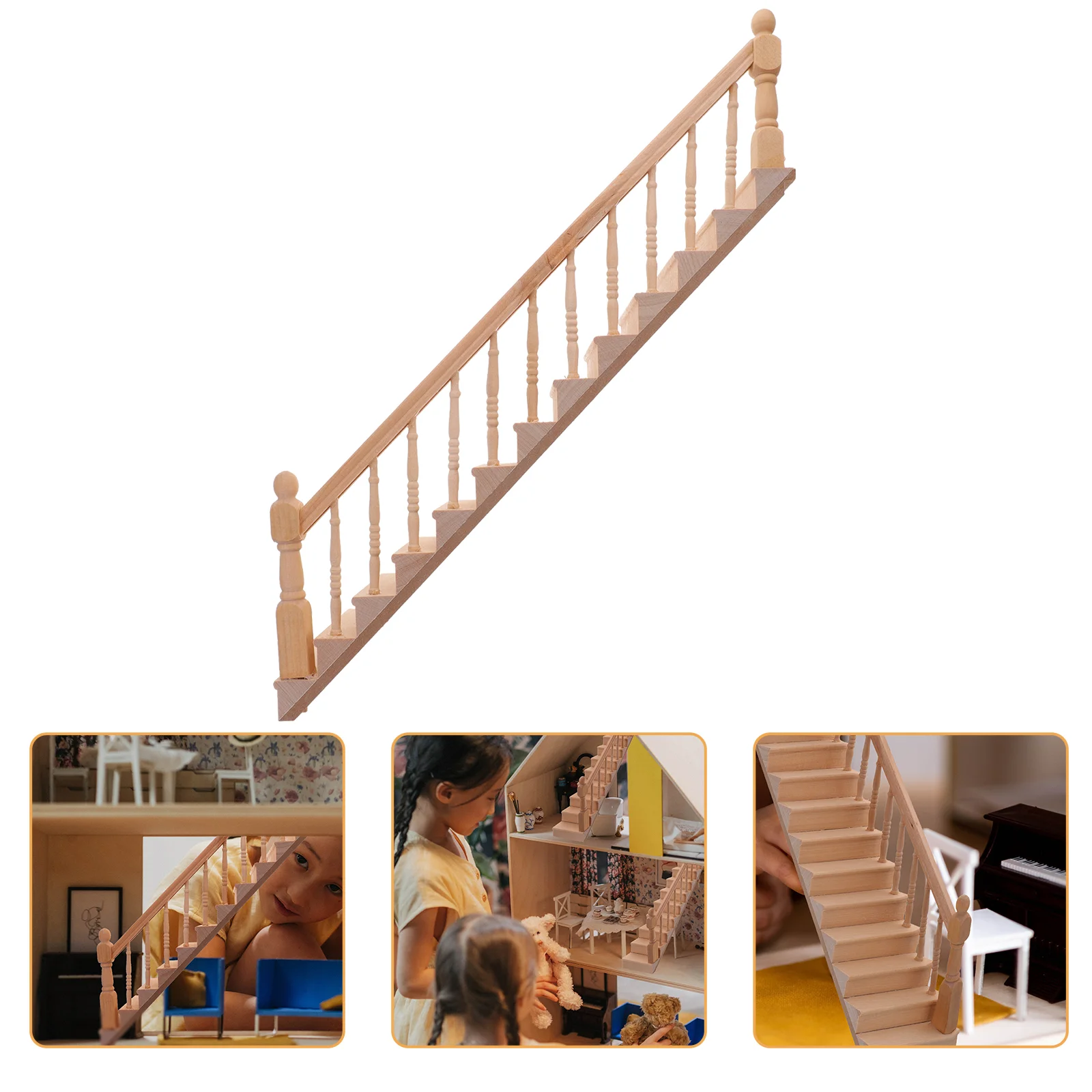 Handrail Stairs Miniature Furniture Accessories Crafts Fence Decorations Wooden House Building Kit
Handrail Stairs Miniature Furniture Accessories Crafts Fence Decorations Wooden House Building Kit