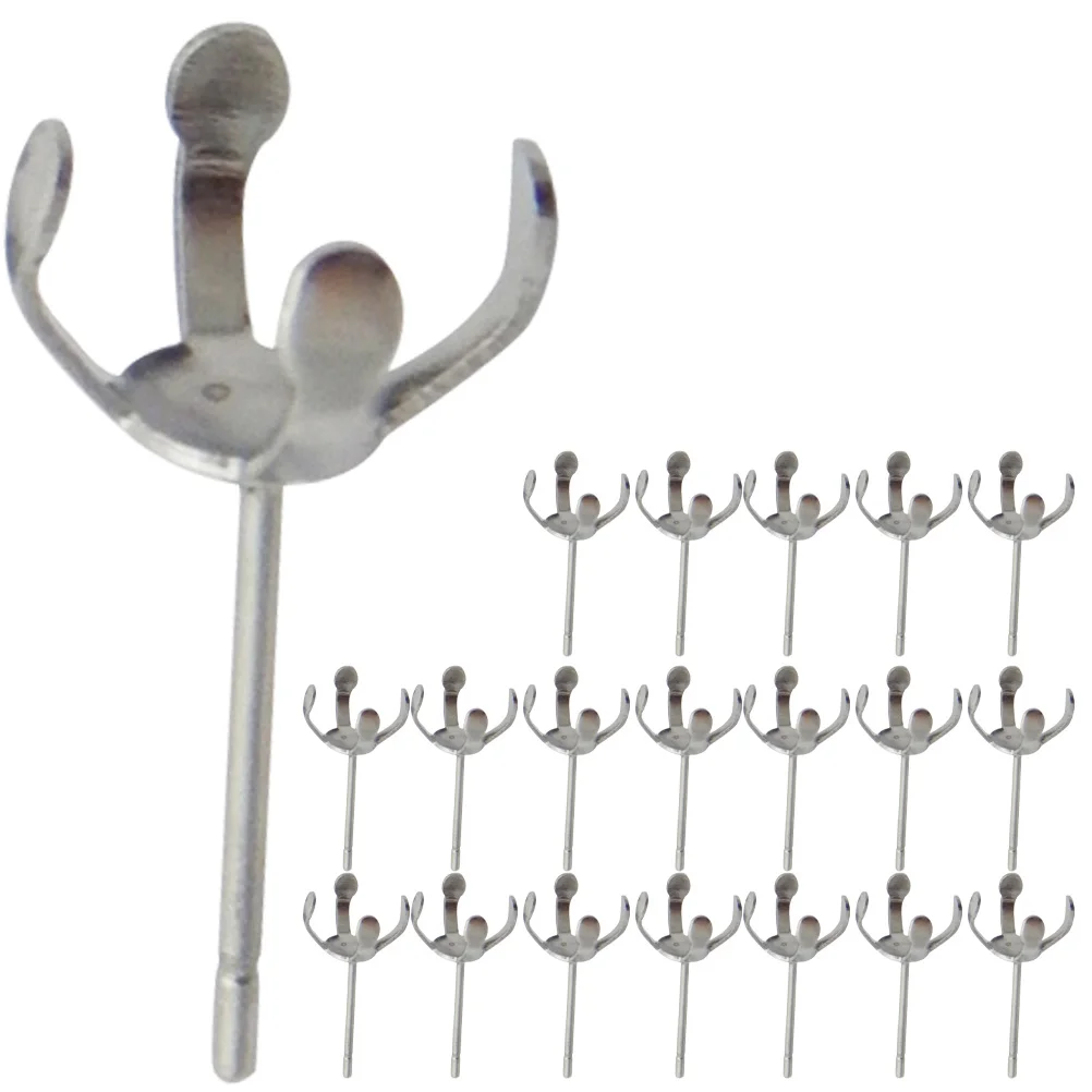 20 Pcs Pearl Claw Holder Women Studs Findings DIY Making Earrings Silver Jewelry Accessories Post Stainless Steel Miss
20 Pcs Pearl Claw Holder Women Studs Findings DIY Making Earrings Silver Jewelry Accessories Post Stainless Steel Miss