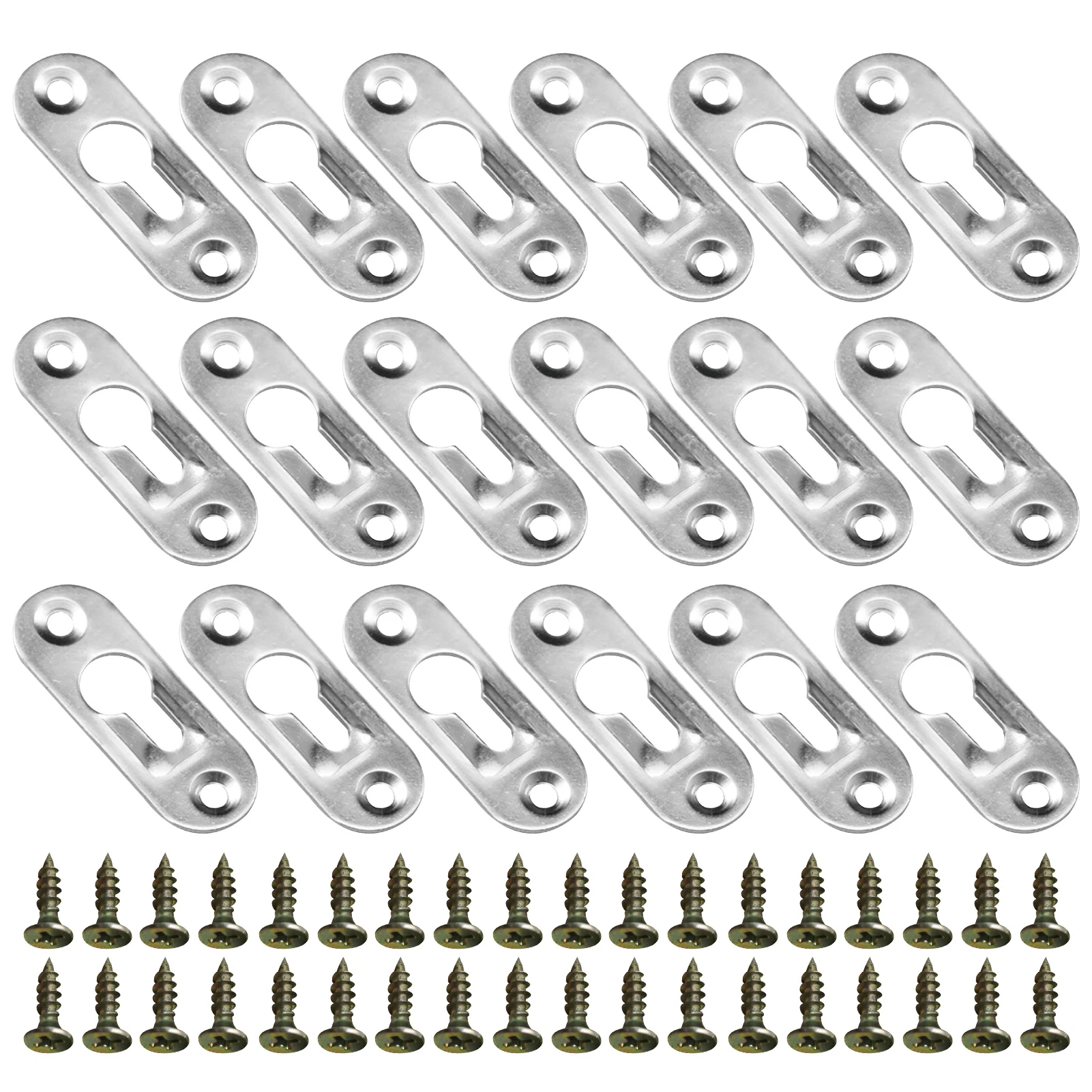 100pcs Mirror Plate Fastener With Screws Picture Frame Silver Durable 45x16mm Furniture Bracket Cabinet Single Keyhole Hanger
100pcs Mirror Plate Fastener With Screws Picture Frame Silver Durable 45x16mm Furniture Bracket Cabinet Single Keyhole Hanger