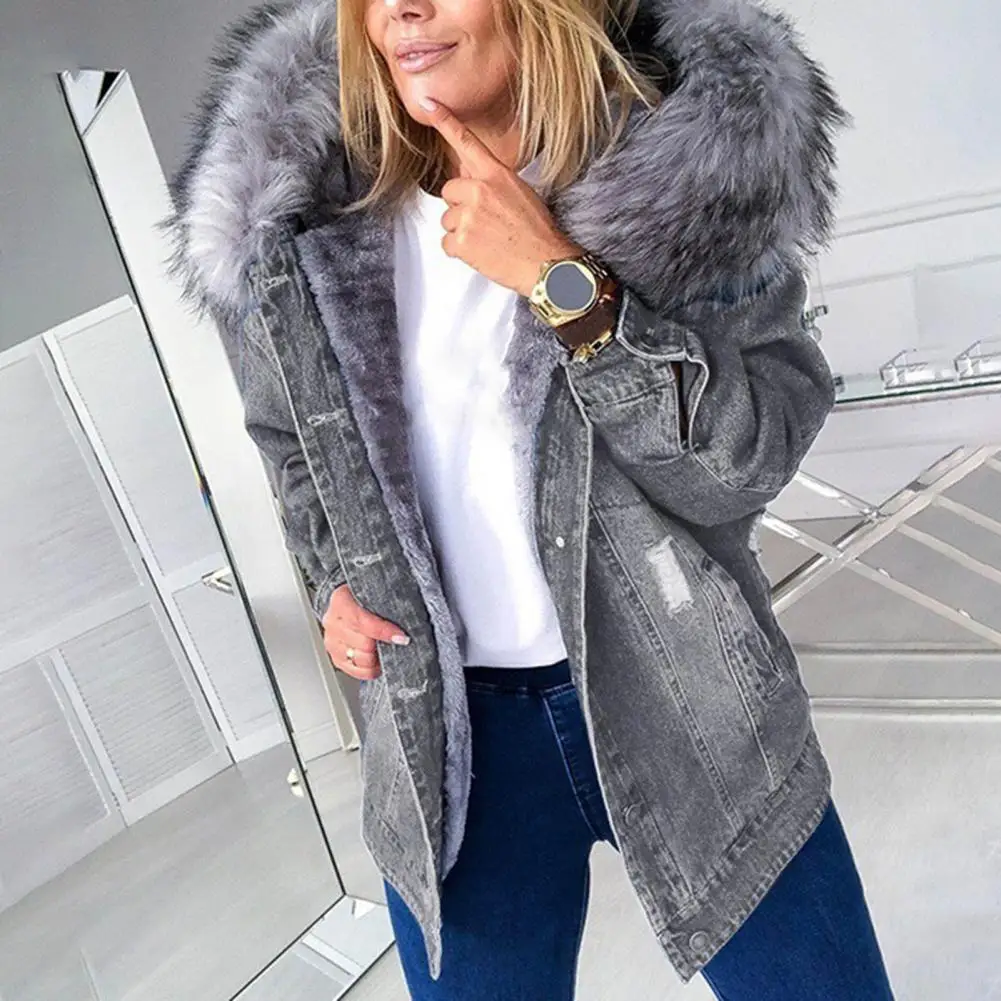 Popular Jeans Coat Thicken Hoodie Solid Color Mid-length Pockets Jeans Coat Warm
Popular Jeans Coat Thicken Hoodie Solid Color Mid-length Pockets Jeans Coat Warm