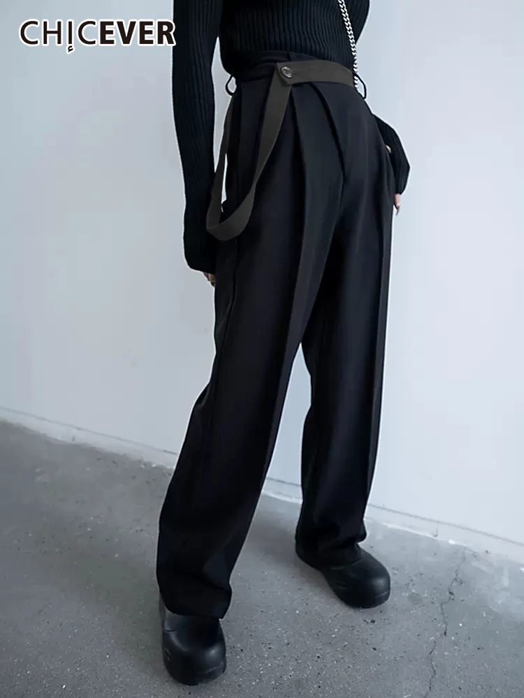 CHICEVER Temperament Trousers For Women High Waist Patchwork Zipper Pocket Minimalist Straight Pants Female Fashion Clothing New
CHICEVER Temperament Trousers For Women High Waist Patchwork Zipper Pocket Minimalist Straight Pants Female Fashion Clothing New