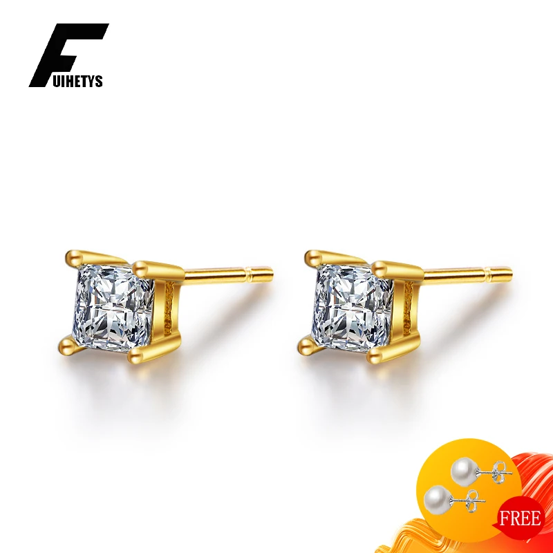 Trendy Earrings 925 Silver Jewelry Square Zircon Gemstone Gold Color Stud Earring for Women Wedding Engagement Party Accessories
Trendy Earrings 925 Silver Jewelry Square Zircon Gemstone Gold Color Stud Earring for Women Wedding Engagement Party Accessories