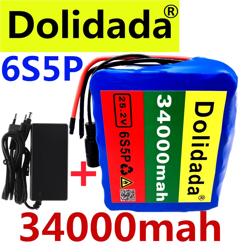 

24V 34Ah 6S5P 18650 li-ion battery pack 25.2v 34000mAh electric bicycle moped /electric/lithium ion battery pack+2A charger