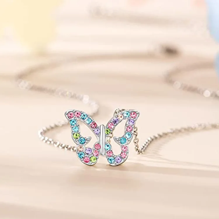 Exquisite Butterfly Crystal Birthstone Necklace for Women Cute Animal Pendant Teen Girl Valentine's Day Anniversary Gift Jewelry
Exquisite Butterfly Crystal Birthstone Necklace for Women Cute Animal Pendant Teen Girl Valentine's Day Anniversary Gift Jewelry