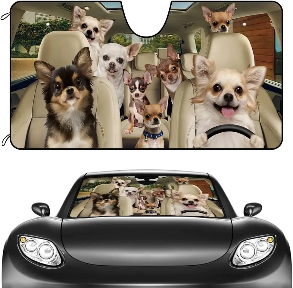 CafeTime Dog Car Front Windshield Sunshade Cute Chihuahua Puppies Decor Vehicle Sun Shade Visor UV Ray Reflector Sun Protector,
CafeTime Dog Car Front Windshield Sunshade Cute Chihuahua Puppies Decor Vehicle Sun Shade Visor UV Ray Reflector Sun Protector,