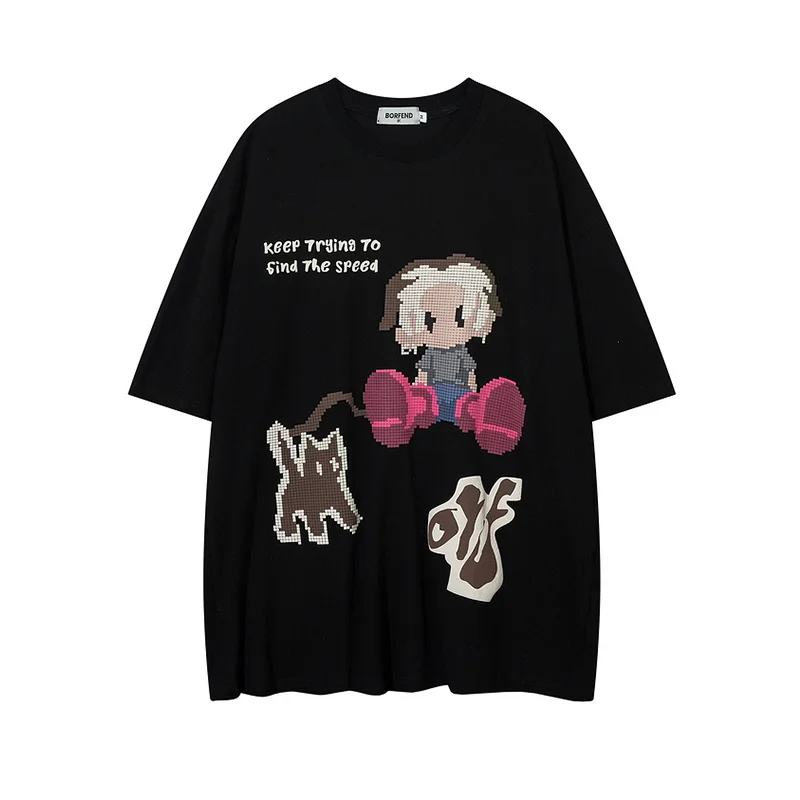 T-Shirt Original Trend Brand Cute Style American Cartoon Printed Male And Female Couples Summer Fashion Loose Short Sleeve
T-Shirt Original Trend Brand Cute Style American Cartoon Printed Male And Female Couples Summer Fashion Loose Short Sleeve