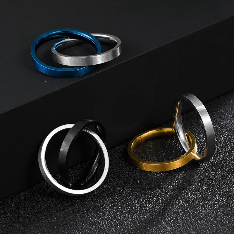 

New Fashion Jewelry Two-color Double-spell Titanium Steel Ring Furnace Vacuum Plating Does Not Fade Ring High-quality Jewelry