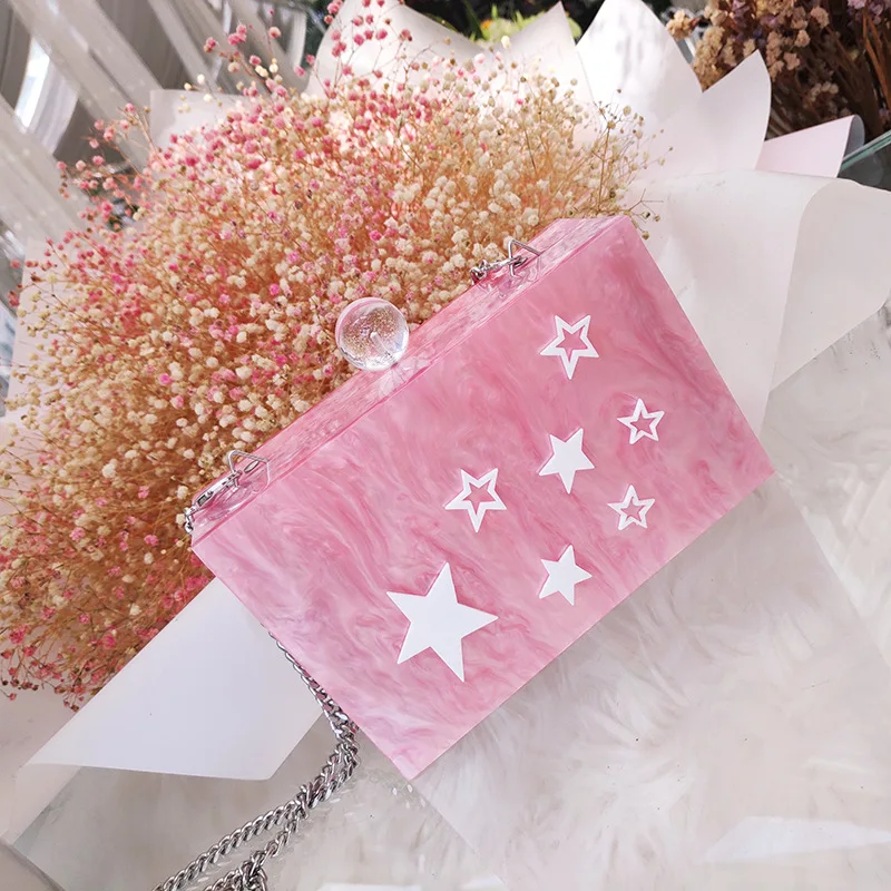 Ladies Hard Box Evening Bags Girls Long Chain Pink Star Crossbody Purse Unusual Night Club Bar Clutch Women Acrylic Party Bag
Ladies Hard Box Evening Bags Girls Long Chain Pink Star Crossbody Purse Unusual Night Club Bar Clutch Women Acrylic Party Bag