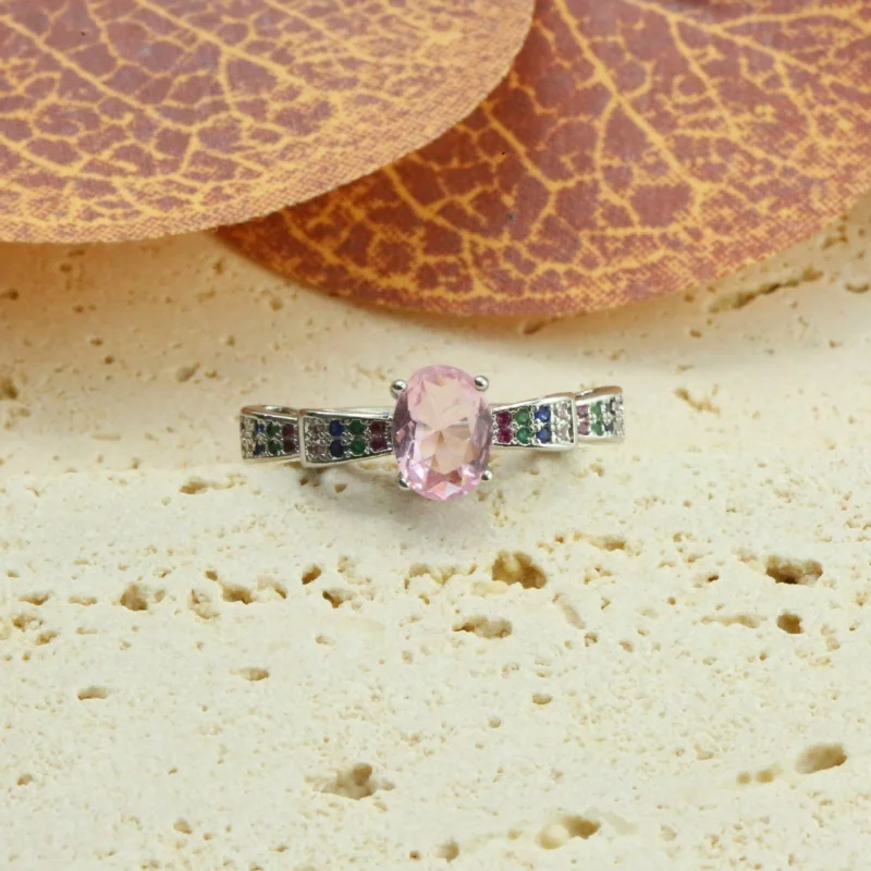 European and American Pink Diamond Rainbow All-Match Bow Japanese Ins Style Personality All-Match Ring Female Accessories
European and American Pink Diamond Rainbow All-Match Bow Japanese Ins Style Personality All-Match Ring Female Accessories