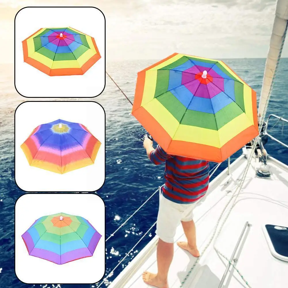 21inch Portable Rain Umbrella Hat Foldable Outdoor Accessory Beach Hats Shade Wear Waterproof Fishing Camp Y6c4
21inch Portable Rain Umbrella Hat Foldable Outdoor Accessory Beach Hats Shade Wear Waterproof Fishing Camp Y6c4