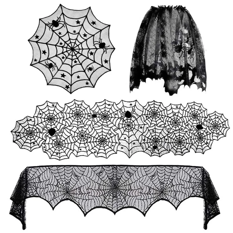 Halloween Decor Printed Table Runner Bat Spider Tablecloth Fireplace Black Lace Mesh Scarf Table Party Decor Supplies
Halloween Decor Printed Table Runner Bat Spider Tablecloth Fireplace Black Lace Mesh Scarf Table Party Decor Supplies