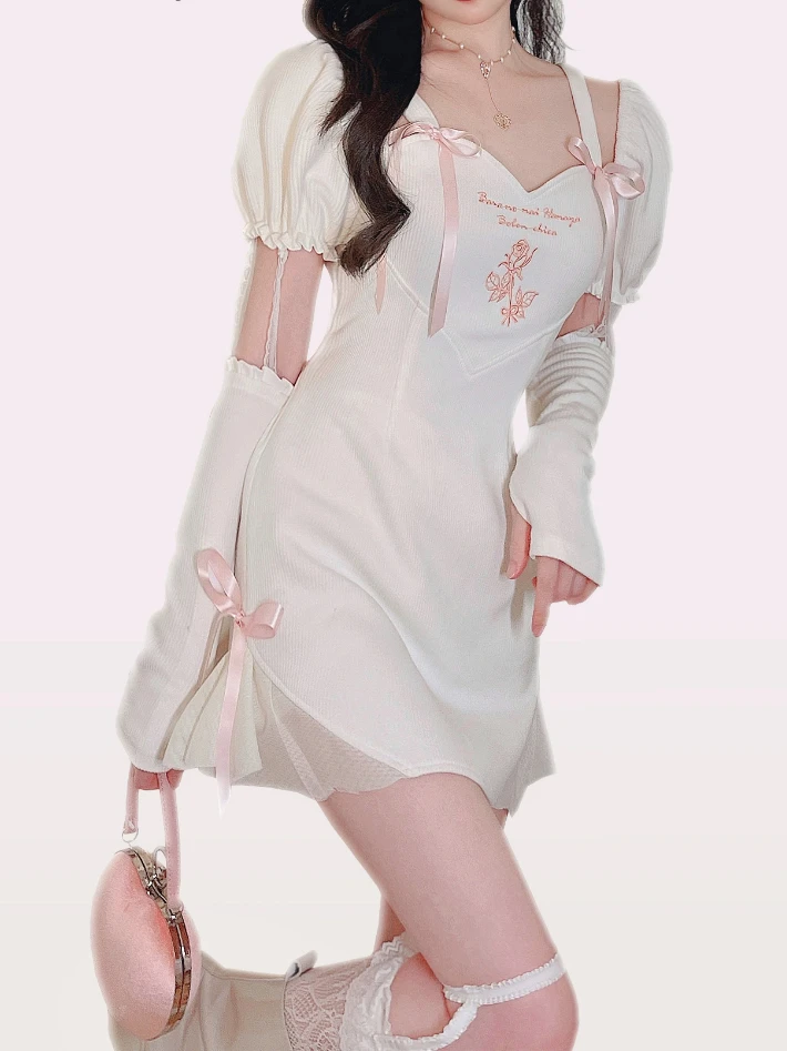 A GIRLS White Japanese Kawaii Lolita Dress Women Bow Korean Style Sweet вечерние Mini Dress France Princess Cute Fairy Dress
A GIRLS White Japanese Kawaii Lolita Dress Women Bow Korean Style Sweet вечерние Mini Dress France Princess Cute Fairy Dress