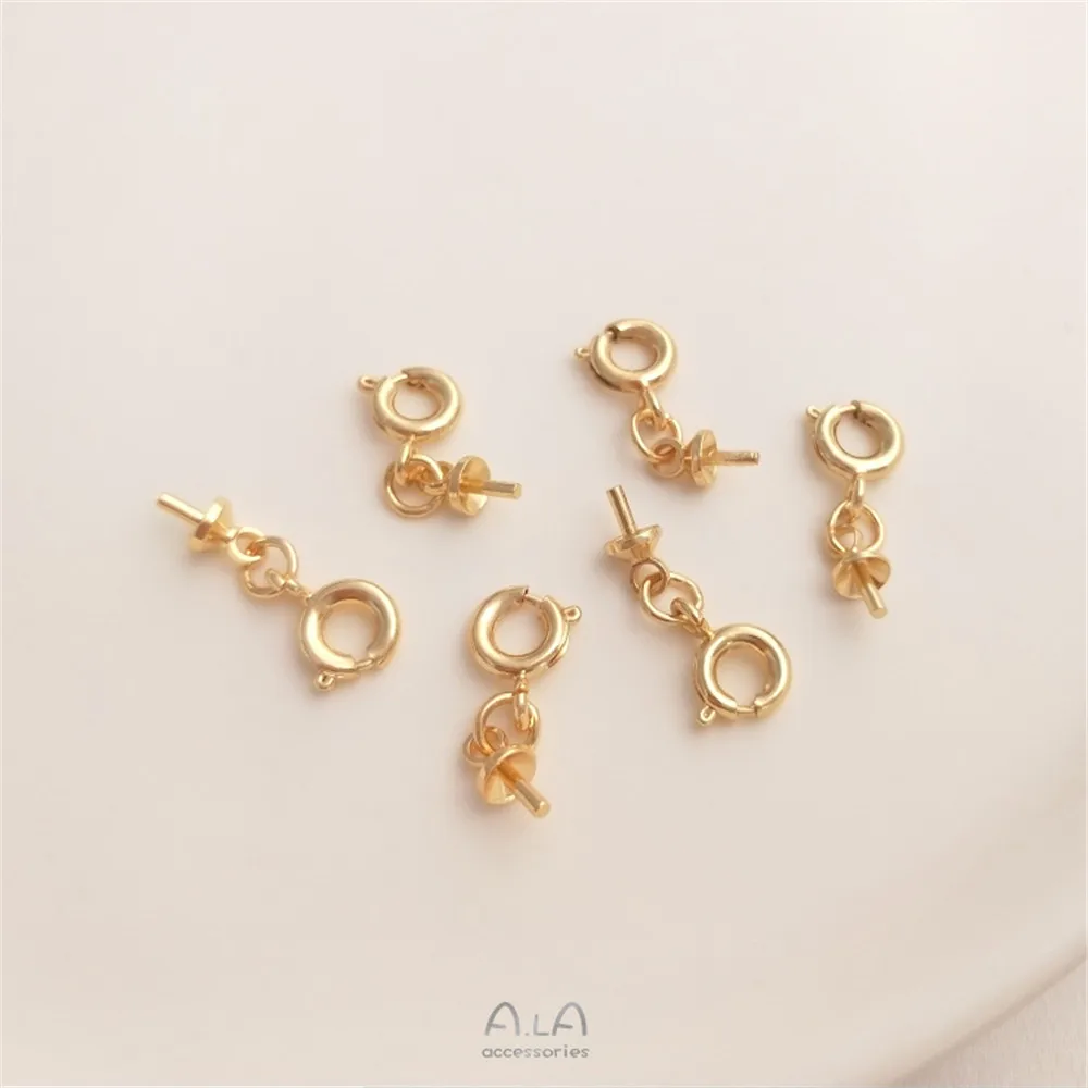 14K gold wrap universal button spring button crystal pearl half hole bead pendant button DIY handmade accessories
14K gold wrap universal button spring button crystal pearl half hole bead pendant button DIY handmade accessories