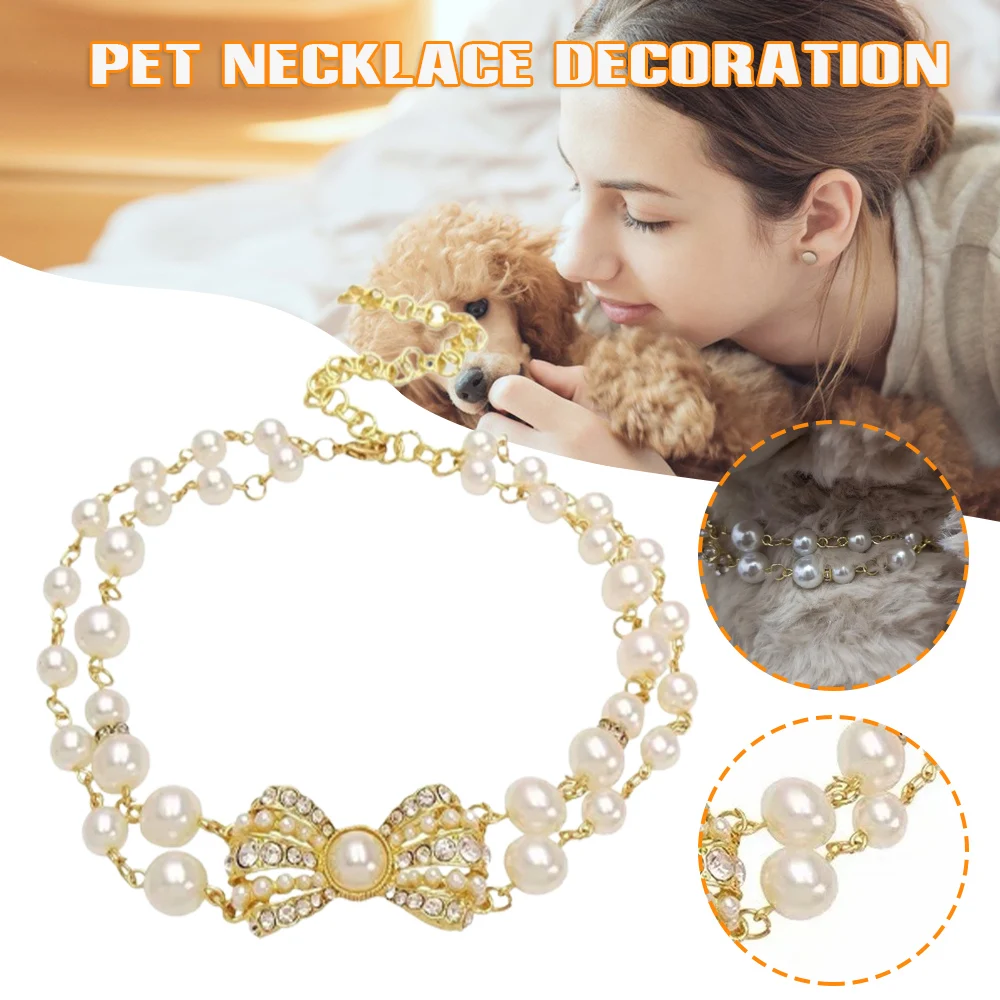 Pet Double Bows Pendant Necklace with Pearl Chains Adjustable for Small Pets Party Necklace Lightweight Decoration Bows PRE
Pet Double Bows Pendant Necklace with Pearl Chains Adjustable for Small Pets Party Necklace Lightweight Decoration Bows PRE
