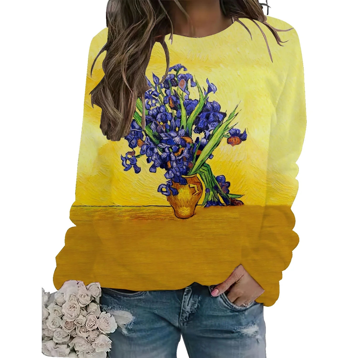 New fashion Vincent van Gogh 3D women's sweater oil painting sunflower bottoming shirt women's casual jacket all-match top
New fashion Vincent van Gogh 3D women's sweater oil painting sunflower bottoming shirt women's casual jacket all-match top