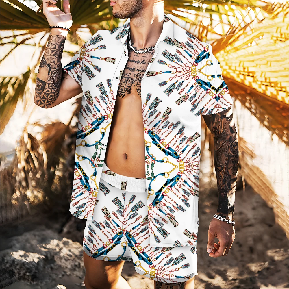 New Fashion Men Sets Luxury Hawaiian Shirt Mens Printing Set Short Sleeve 2022 Summer Casual Floral Shirt Beach 2 Piece Suit
New Fashion Men Sets Luxury Hawaiian Shirt Mens Printing Set Short Sleeve 2022 Summer Casual Floral Shirt Beach 2 Piece Suit