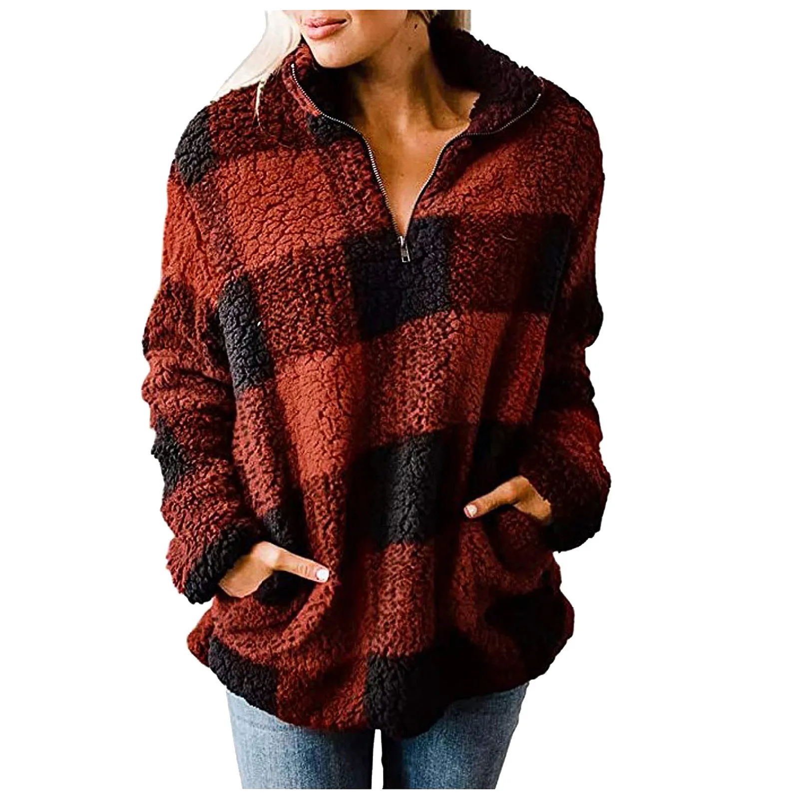 2021 Women Vintage New Coat Loose Thick Plaid High Neck Pullover Plush Sweater Coat Women Fashion Sweater Pullovers
2021 Women Vintage New Coat Loose Thick Plaid High Neck Pullover Plush Sweater Coat Women Fashion Sweater Pullovers