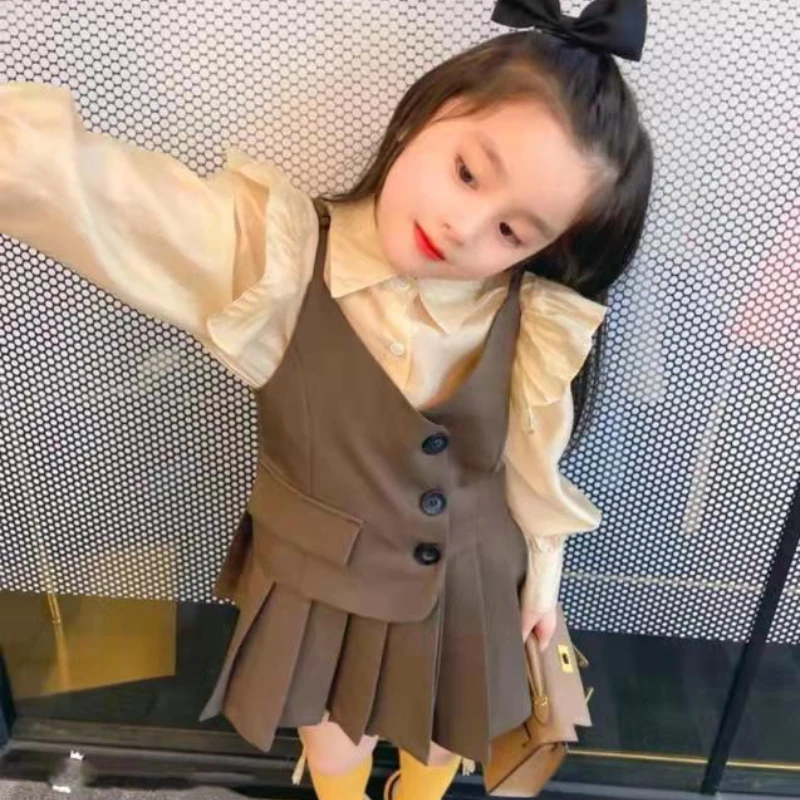 Girl Clothes Flounces Suit Vest Dress Two Piece Set Girls Spring and Autumn Fashion Sweet Dress Girls Outfit Sets Skirt Sets
Girl Clothes Flounces Suit Vest Dress Two Piece Set Girls Spring and Autumn Fashion Sweet Dress Girls Outfit Sets Skirt Sets