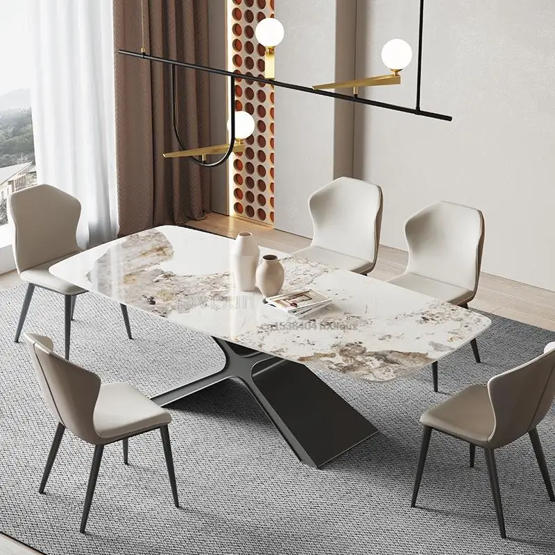 Simplicity Light Luxury Wedding Dining Table Sets Indoor Furniture 7-Piece Marble Tabletop Kitchen Tables With 6 Cushion Chairs
Simplicity Light Luxury Wedding Dining Table Sets Indoor Furniture 7-Piece Marble Tabletop Kitchen Tables With 6 Cushion Chairs