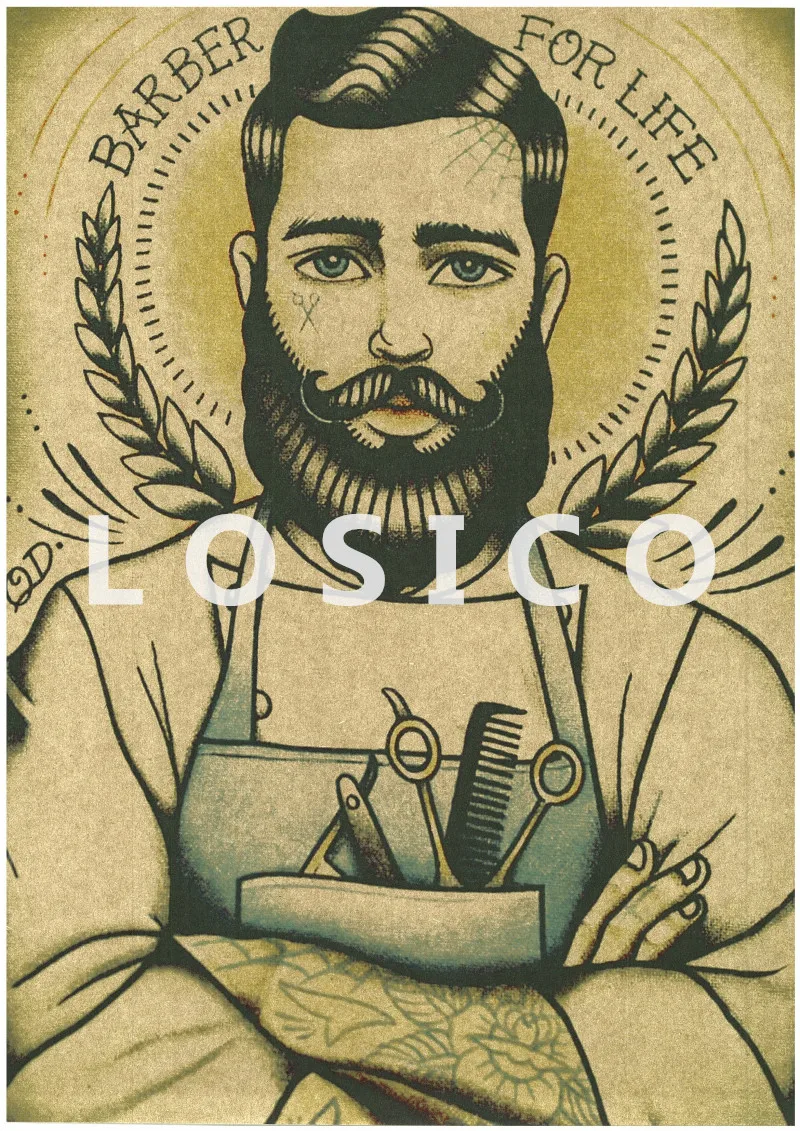 Татуировки для стрижки волос и бритья, настенная схема, печать, ретро постеры из крафт-бумаги, настенная наклейка, украшение для парикмахерской
Татуировки для стрижки волос и бритья, настенная схема, печать, ретро постеры из крафт-бумаги, настенная наклейка, украшение для парикмахерской