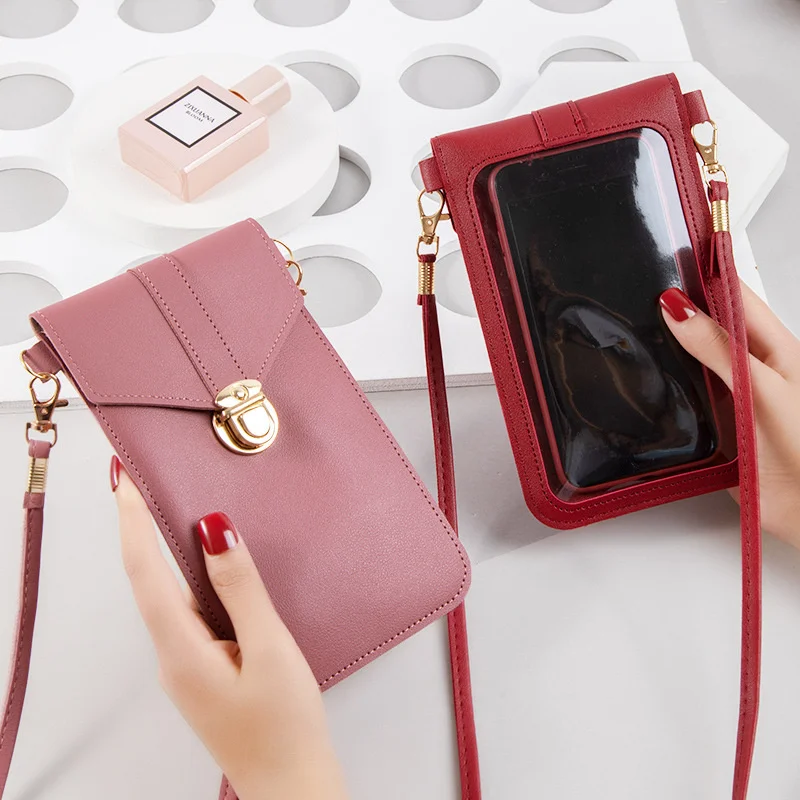 Hook mobile phone bag female 2021 new Korean simple one shoulder diagonal bag transparent touch screen student buckle bag
Hook mobile phone bag female 2021 new Korean simple one shoulder diagonal bag transparent touch screen student buckle bag