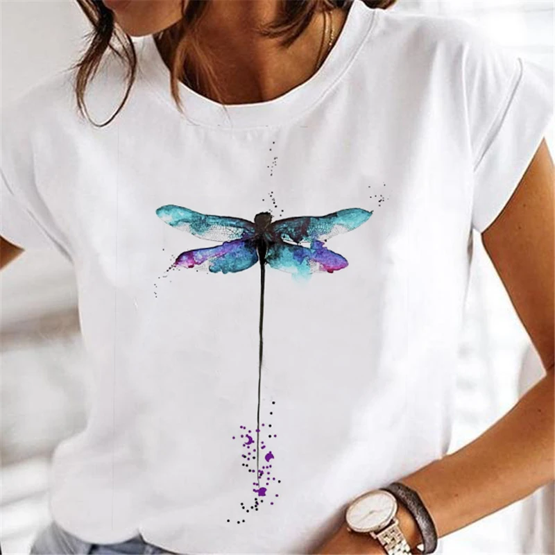 Women Fashion Graphic T Top Dragonfly Dandelion Cute Sweet Cartoon Short Sleeve Summer Shirt Print Tshirts Female Tee T-Shirt
Women Fashion Graphic T Top Dragonfly Dandelion Cute Sweet Cartoon Short Sleeve Summer Shirt Print Tshirts Female Tee T-Shirt