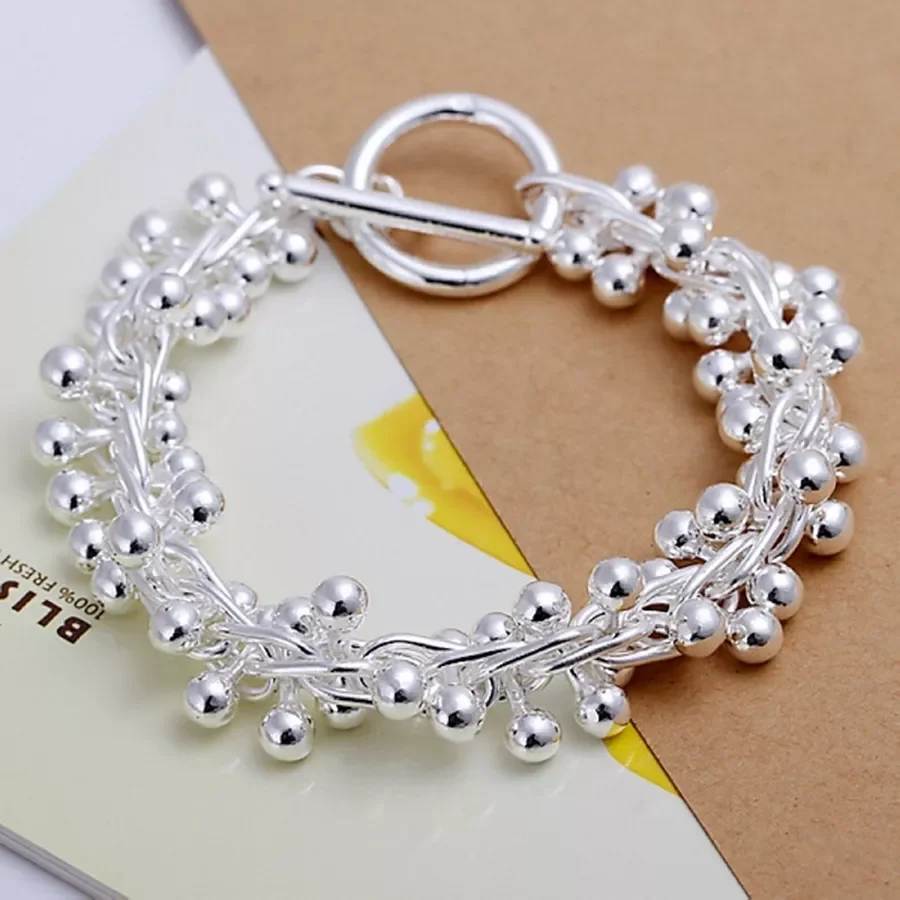 silver Color Bracelets charm solid chain beads fashion beautiful top quality women wedding Jewelry free shipping
silver Color Bracelets charm solid chain beads fashion beautiful top quality women wedding Jewelry free shipping
