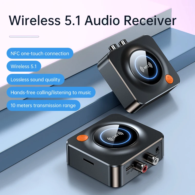 

Bluetooth адаптер передатчик стерео приемник V5.1 NFC 3,5 мм AUX аудио приемник с TF картой для автомобиля ТВ колонки Музыка 10 метров