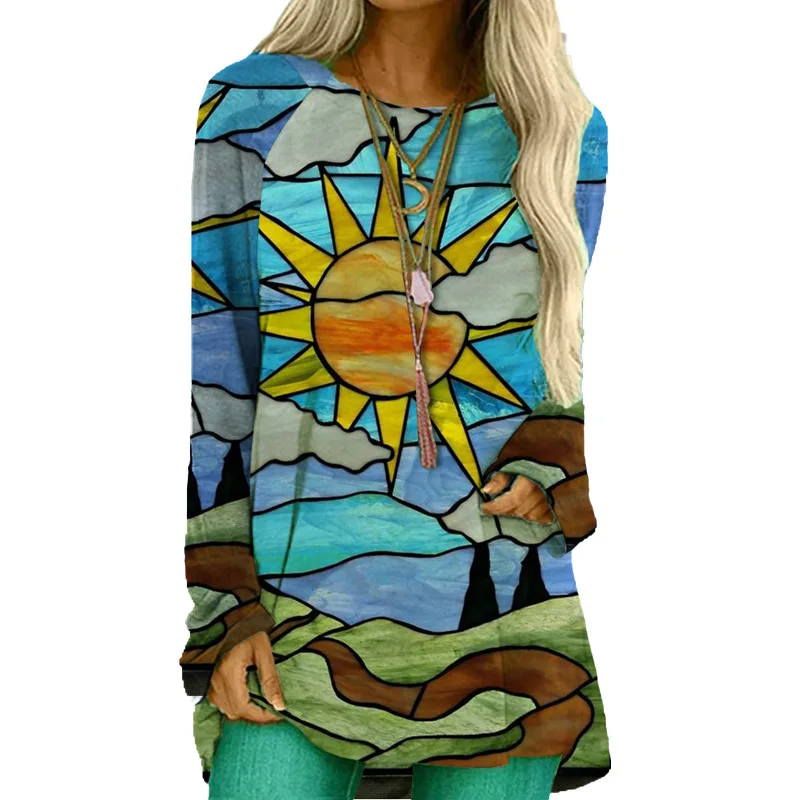 Vintage Long Sleeves Painting Sun Women 3D Print Girls Short Sleeve Oversized Fashion Urban Beauty T Shirts Girls Clothing Tops
Vintage Long Sleeves Painting Sun Women 3D Print Girls Short Sleeve Oversized Fashion Urban Beauty T Shirts Girls Clothing Tops
