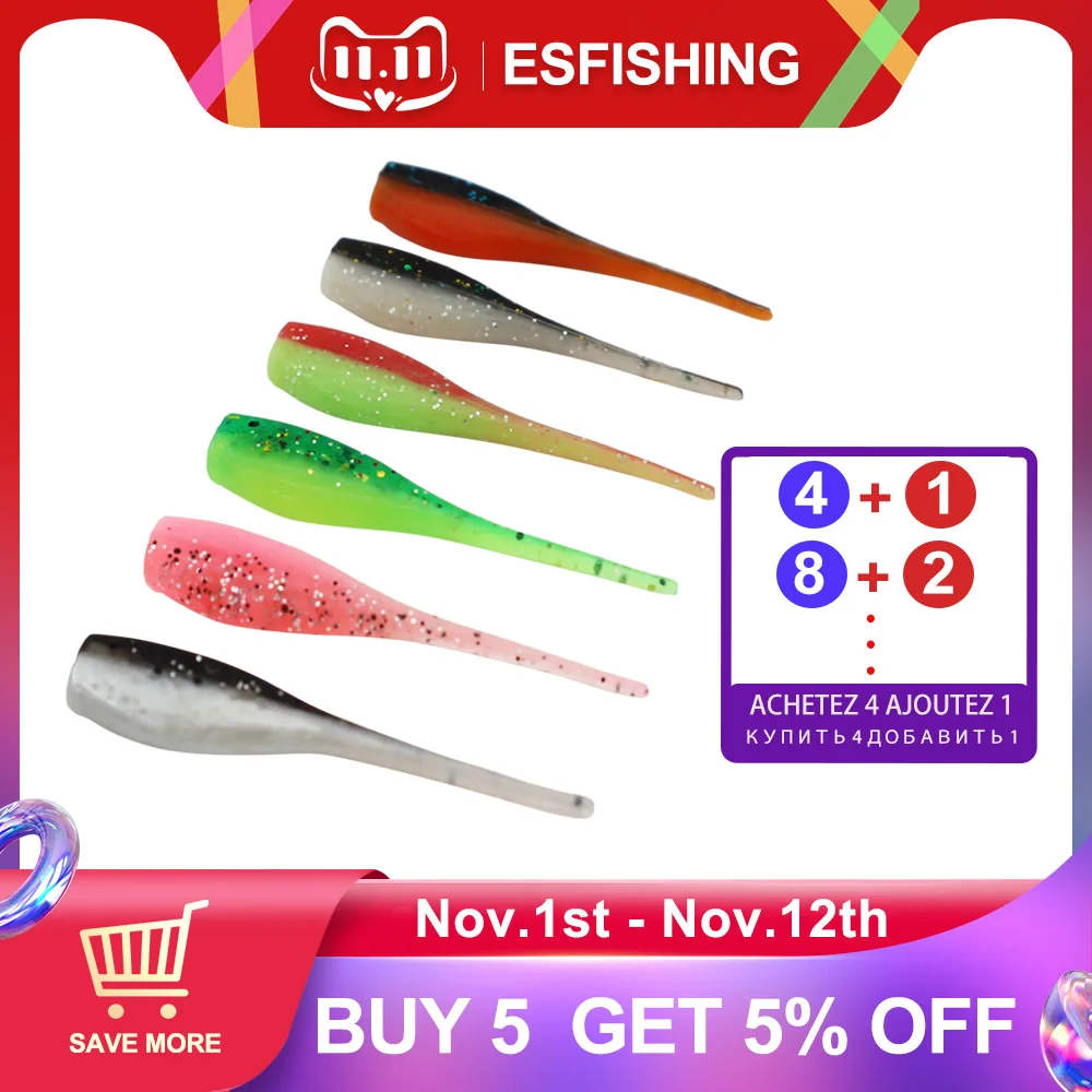 ESFISHING Baby Shad 50mm Soft Bait Best Quality Softness and High Elasticity Pesca Artificial Fishing Lures Tackle Free shipping
ESFISHING Baby Shad 50mm Soft Bait Best Quality Softness and High Elasticity Pesca Artificial Fishing Lures Tackle Free shipping