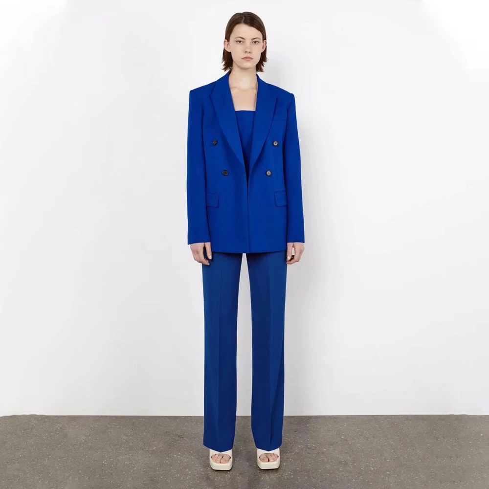 New Style 2 Piece Set for Women Long Sleeve V Neck Coat and Sexy Tube Top and Casual Pants High End Blue Sets Woman Clothes XS-L
New Style 2 Piece Set for Women Long Sleeve V Neck Coat and Sexy Tube Top and Casual Pants High End Blue Sets Woman Clothes XS-L