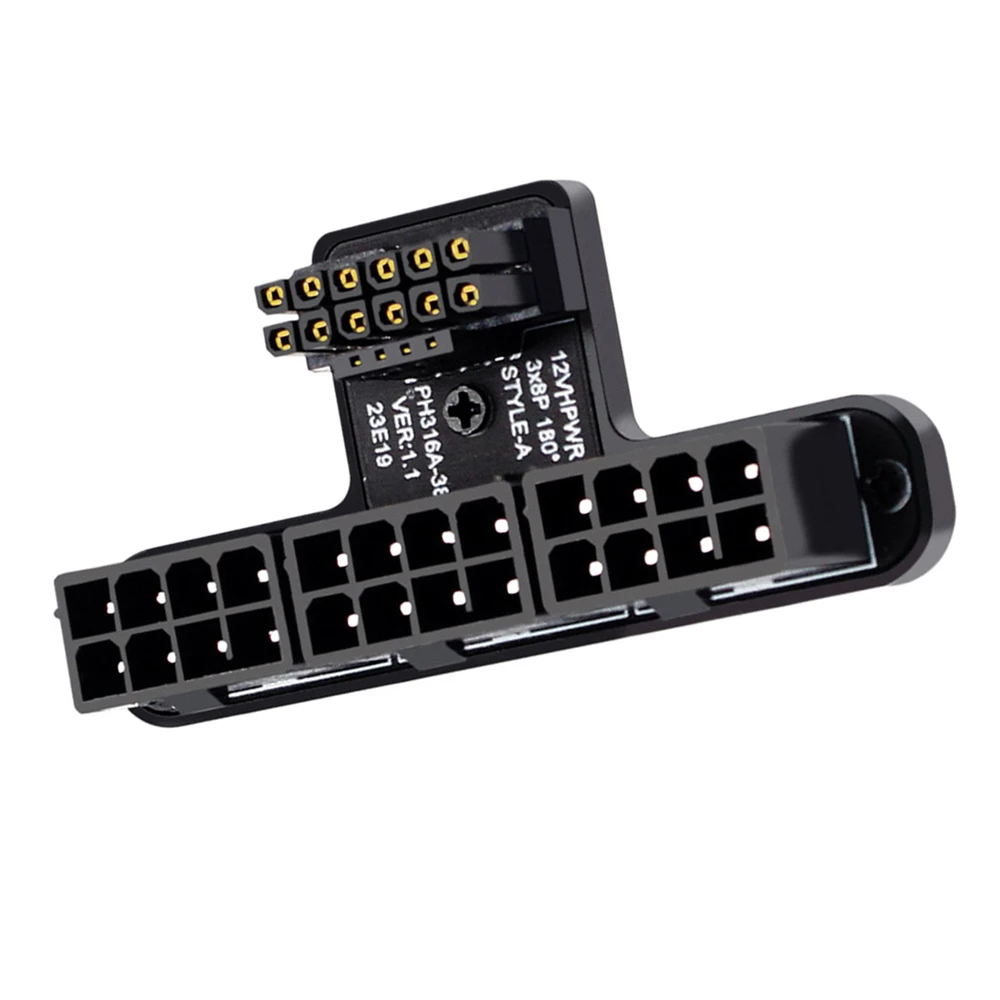 12VHPWR ATX3.0 PCI-E 5.0 Power Modular to Three ATX 8P Adapter for 4080 5090TI 16Pin 12+4P Graphics Card Up Angled 90 Degree
12VHPWR ATX3.0 PCI-E 5.0 Power Modular to Three ATX 8P Adapter for 4080 5090TI 16Pin 12+4P Graphics Card Up Angled 90 Degree