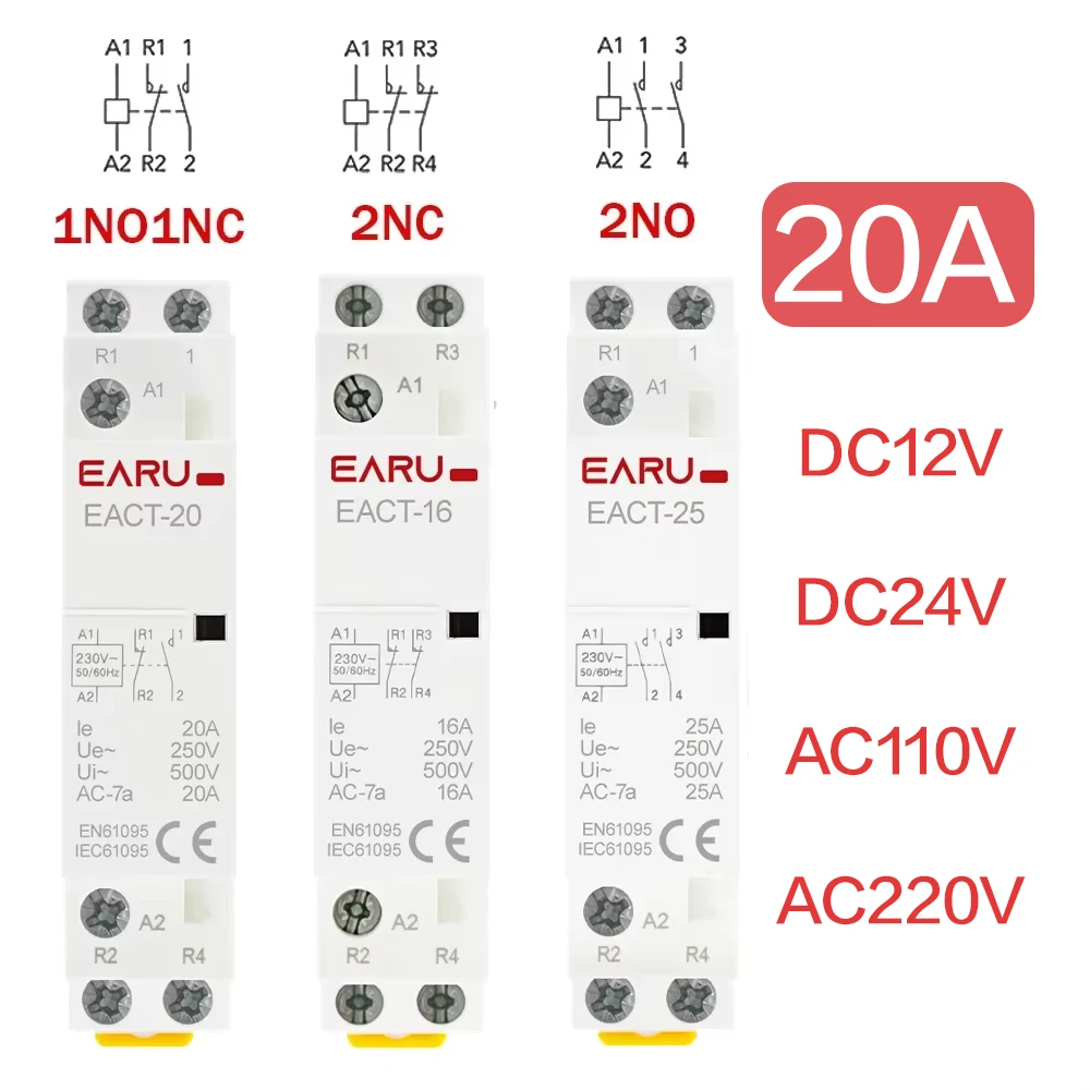 EARUELECTRIC Контактор переменного тока EACT-2P-25A
EARUELECTRIC Контактор переменного тока EACT-2P-25A