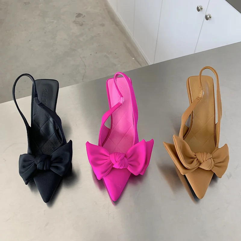 2023 Summer Brand Women Slingback Sandals Shoes Fashion Bow-knot Pointed Toe Slip On Ladies Elegant Dress Pumps Shoes 
2023 Summer Brand Women Slingback Sandals Shoes Fashion Bow-knot Pointed Toe Slip On Ladies Elegant Dress Pumps Shoes