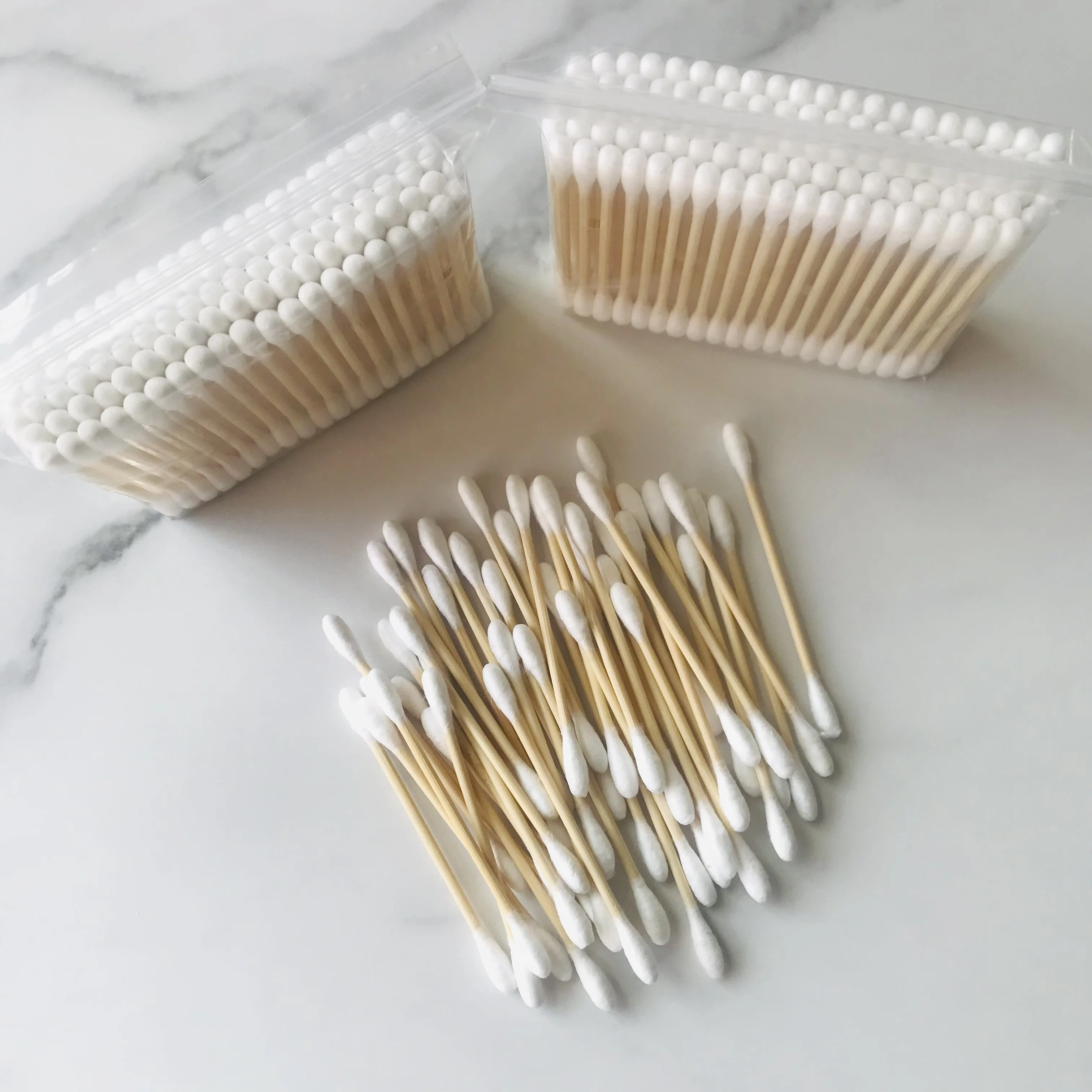 600 Pcs Double Ends Heads Cotton Buds Swab Wooden Stick for Woman Makeup Ear Nose Eyelash Brow Cleaning Tools ECO Friendly