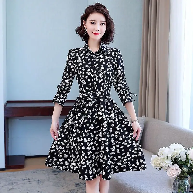 Women's Long Party Sleeved Dress Elegant 2022 Spring Autumn New Turndown Collar Skirt Korean Style Thin Plus Size Dresses Female
Women's Long Party Sleeved Dress Elegant 2022 Spring Autumn New Turndown Collar Skirt Korean Style Thin Plus Size Dresses Female