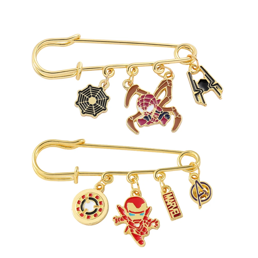 Marvel Avengers Superhero Iron Man Spiderman Charm Pendant Pin Safety Pin Metal Badge Fashion Jewelry Accessories for Fans Gifts
Marvel Avengers Superhero Iron Man Spiderman Charm Pendant Pin Safety Pin Metal Badge Fashion Jewelry Accessories for Fans Gifts