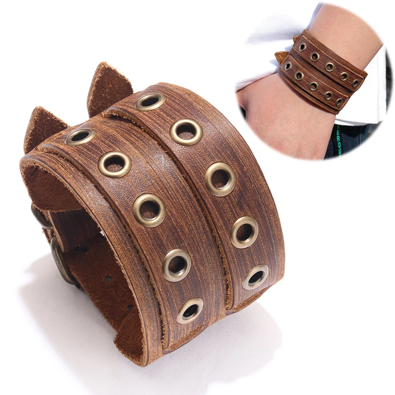 Fashion Double Belt Brown Leather Wrist Friendship Big Wide Bracelet for Men Buckle Vintage Punk Cuff Bangle Jewelry
Fashion Double Belt Brown Leather Wrist Friendship Big Wide Bracelet for Men Buckle Vintage Punk Cuff Bangle Jewelry