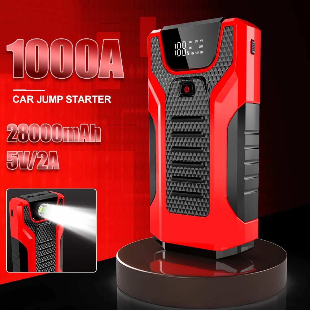 1000A Car Jump Starter 28000mAh Power Bank Battery Wireless Charging Dual USB Car Starting Device for 6.0L Gasoline Diesel
1000A Car Jump Starter 28000mAh Power Bank Battery Wireless Charging Dual USB Car Starting Device for 6.0L Gasoline Diesel