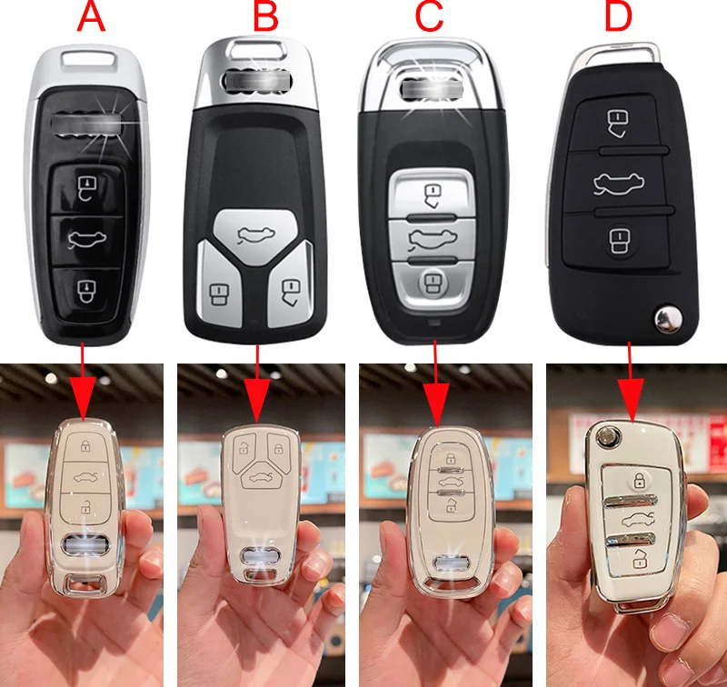 TPU Car Remote Key Case Cover Shell For A1 A3 8V 8W A4 B8 B9 A5 A6 C7 C8 A7 A8 Q3 Q5 Q7 Q8 S4 S5 S6 S7 S8 R8 4M E-tron TT TTS RS
TPU Car Remote Key Case Cover Shell For A1 A3 8V 8W A4 B8 B9 A5 A6 C7 C8 A7 A8 Q3 Q5 Q7 Q8 S4 S5 S6 S7 S8 R8 4M E-tron TT TTS RS