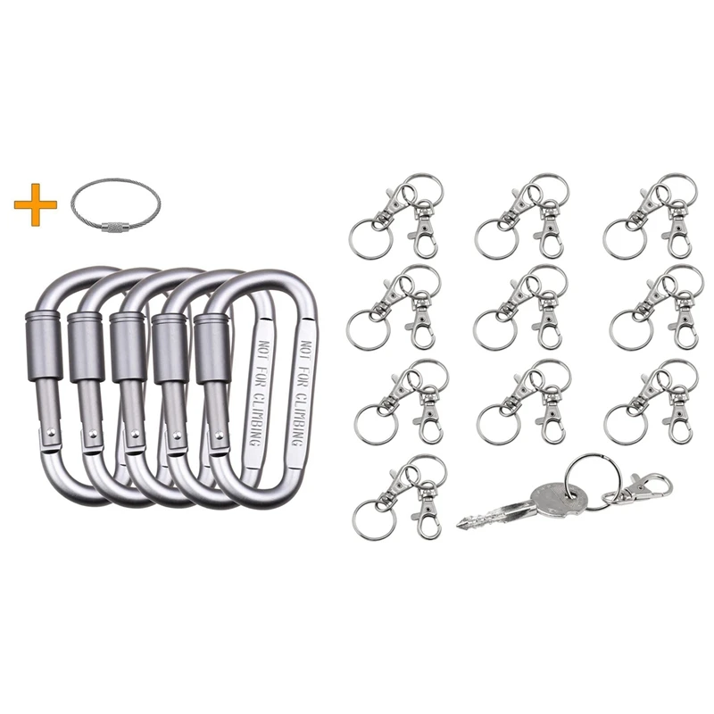 20 Small Removable Screw Caps For Key Rings With D Ring Clip D Shape Super Durable Strong And Large Carabiner
20 Small Removable Screw Caps For Key Rings With D Ring Clip D Shape Super Durable Strong And Large Carabiner